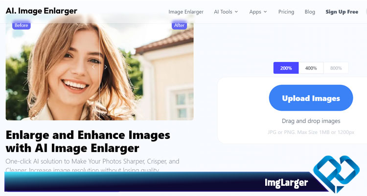 ImgLarger از بهترین سایت های ویرایش عکس با هوش مصنوعی