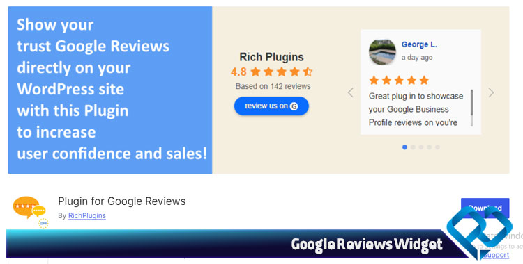 بهترین افزونه امتیازدهی وردپرس Google Reviews Widget