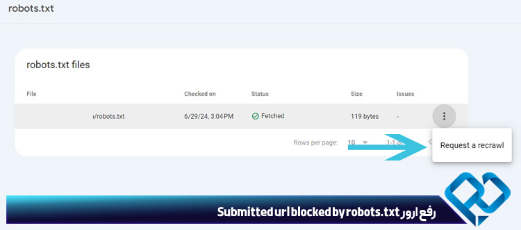 رفع ارور Submitted url blocked by robots.txt
